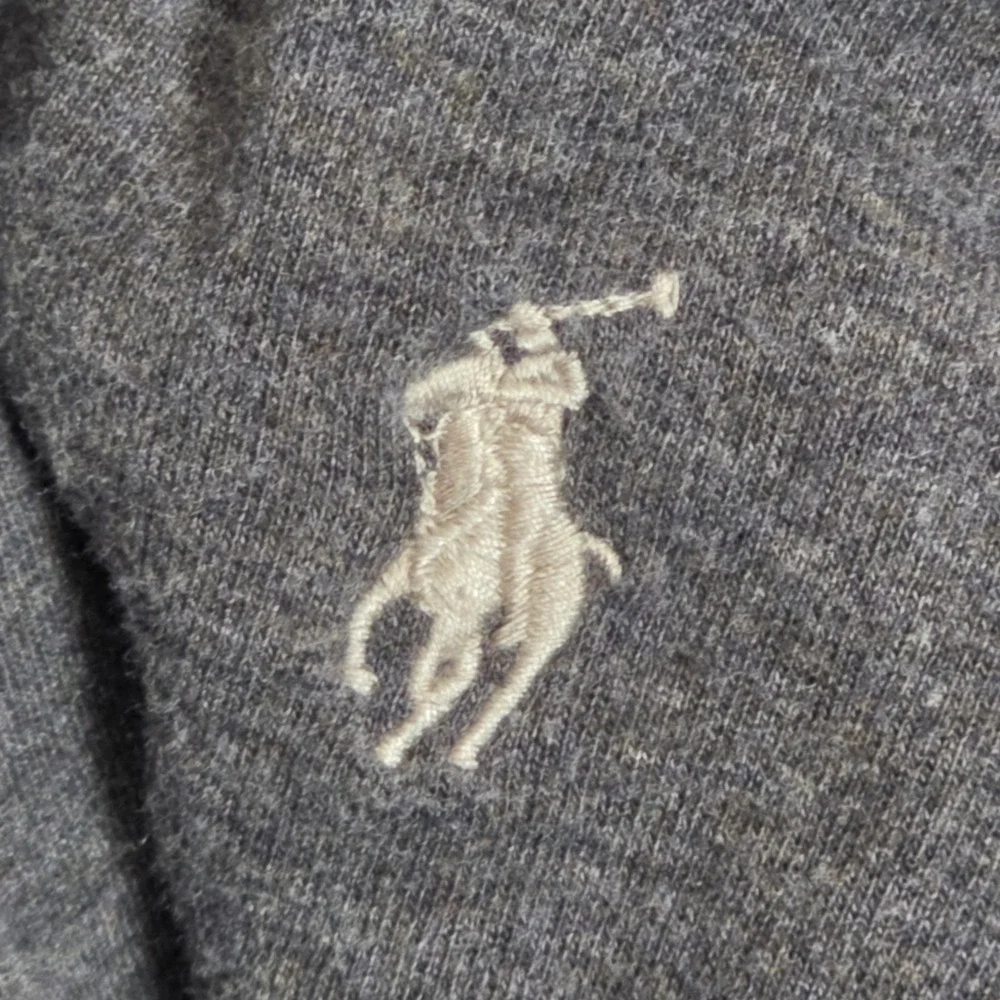 Polo Ralph Lauren Mens XL Charcoal Gray Quarter Zip Jersey Knit Pullover Sweater